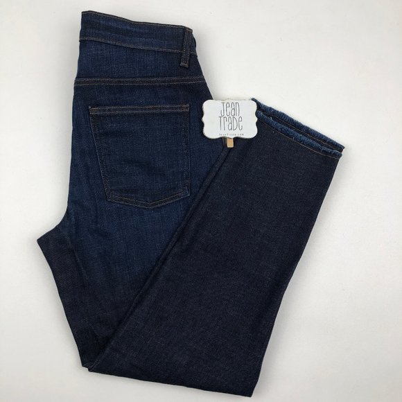 Eileen Fisher Soft Denim Raw-Edge Ankle Jeans